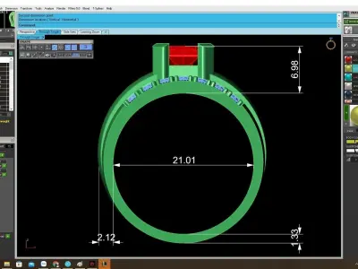 Luxury Square Gemstone Men Ring 3D Model for Jewelry 4056 3D print model