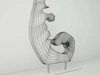 Wooden Decoration on Stand 3D model