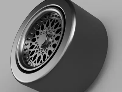 Wheel BBS 15 inch -  miniature scale 1-64 Hotweels Greenlight 3D print model