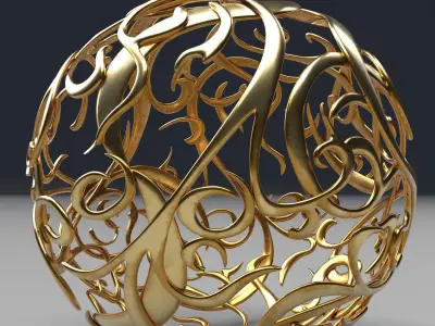 Christmas golden ball 3D model