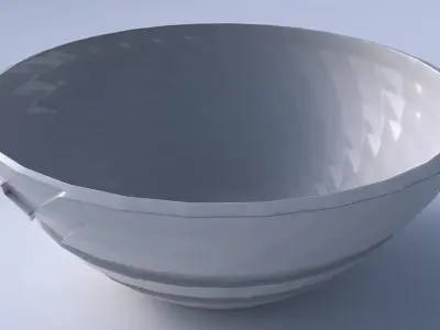 Bowl wide with sharp ribbons 3D print model