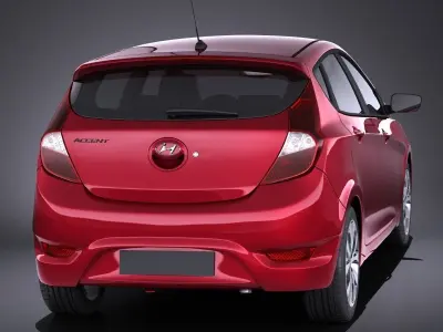 Hyundai Accent Hatchback 5-door 2017  VRAY 3D model