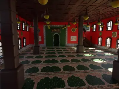 Mosque Interior Low-poly 3D model