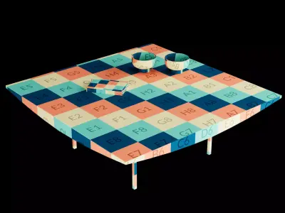 Modern coffe table 2 with decor 3D model