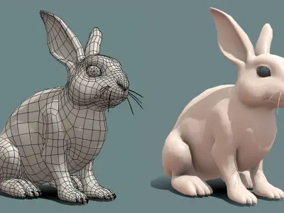 Rabbit  Low-poly 3D model purchase