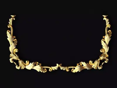 Central decor ornament for furniture 3D model 3