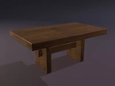 Wooden Stool Free low-poly 3D model