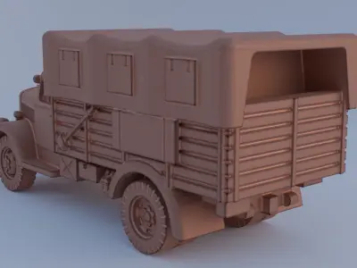 Truck with cabin and car body 3D model