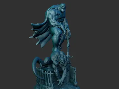batman kill monster  3D print model
