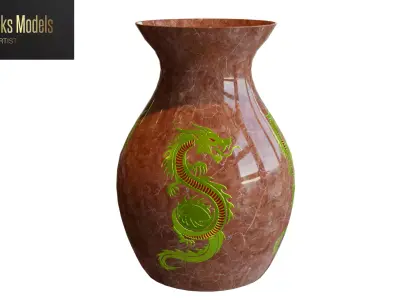 Dragon Vase Low-poly 3D model