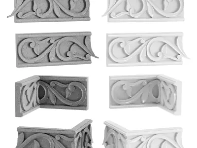 Molding different colored decorative moldings 3D model