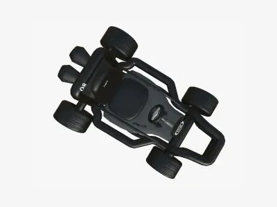Cartoon Kart H09 Black - Vehicle Racing Design Low-poly 3D model