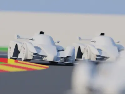 Racetrack 3D Environment Low-poly 3D model