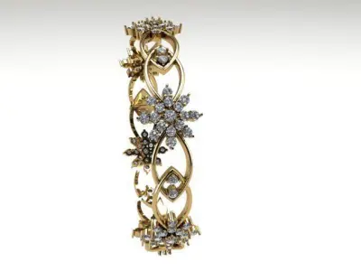 Bangle snowflake 3D print model