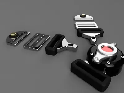 Racing Seat Belt with 5 Point Harness 3D print model