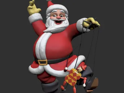 Santa Claus with Puppet  3D print model