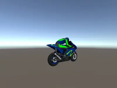 Low Poly Racing Bike With Rider-1 Low-poly 3D model