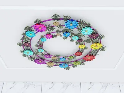 Decorative Metal plants with gold stainless  m8 3D model
