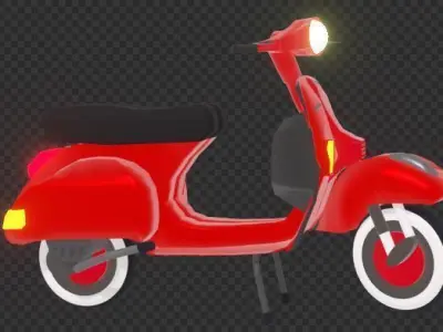 1981 Vespa PX150 Red 3D model