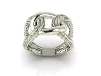  Twist Rope Knot Ring  3D print model