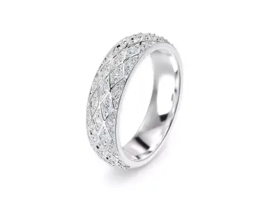 wedding ring with diamonds 3D print model
