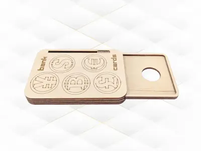 Gift holder for bank cards design laser cutting case card 3D print model