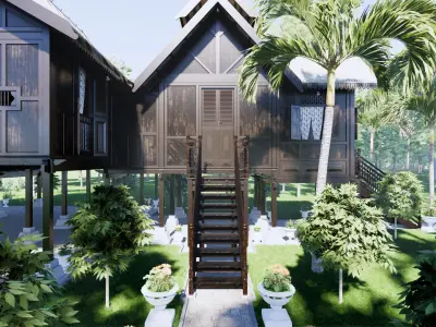 Pahang Traditional House of Malaysia 3D model