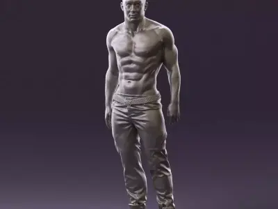 Bodybuilder topless 0962 3D Print Ready 3D print model