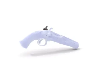 Vintage Flintlock Pistol model pack Low-poly 3D model