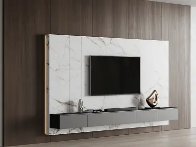 Tv Wall set 03 3D model