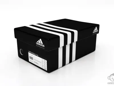 Paper shoe box with soccer football boot 3D model