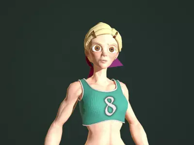 Sport girl Low-poly 3D model buy