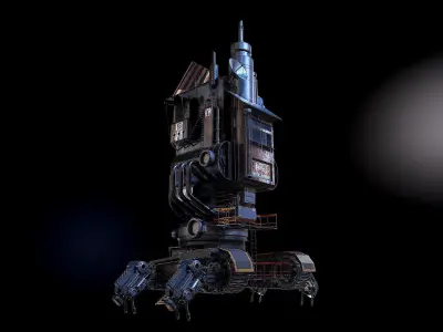 Steampunk building 3D model