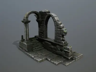 Ruin Gate Low-poly 3D model