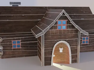 Christmas Hut  Low-poly 3D model