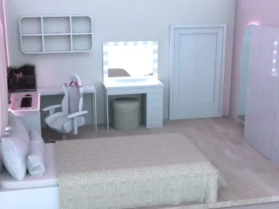 A Girly Bedroom  3D model