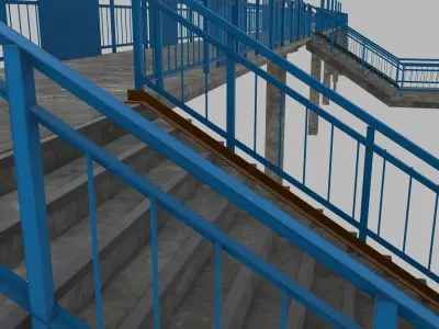 Bridge viaduct Low-poly 3D model