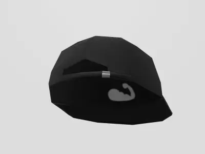 black stylistic cap Low-poly 3D model