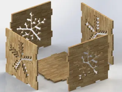 Cubic Christmas box for 3D printing or laser cutting 3D print model