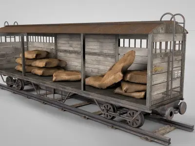 Wild West Farming Wagon 3D model