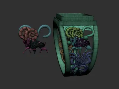 zodiac sign Aries 3D print model