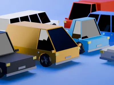Low Poly Cars Collection Free low-poly 3D model