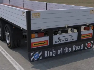 Semi-trailer flatbed trailer 3D model