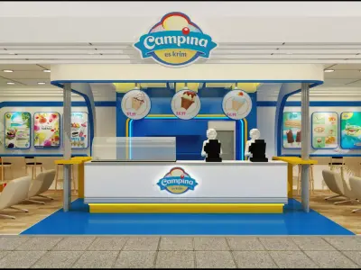 Booth Exhibition  Ice cream 3D model