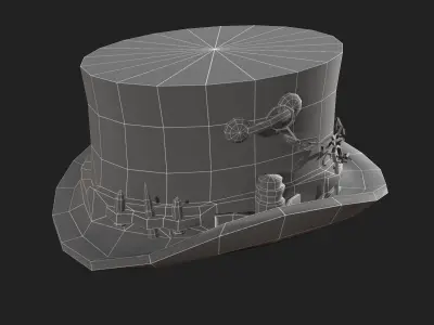 Human Hat Low-poly 3D model