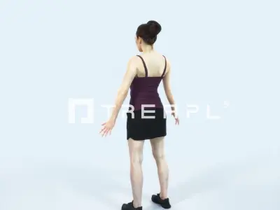 Dream F Animated Rigged Sports Woman Low-poly 3D model