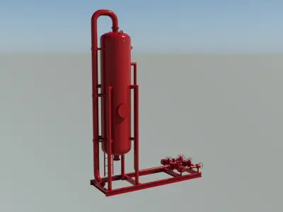 Oil storage tank Low-poly 3D model