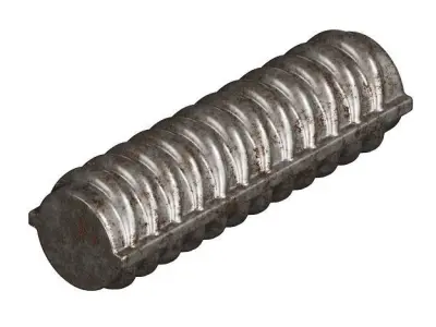 Rusty TMT Steel Bar 3D model