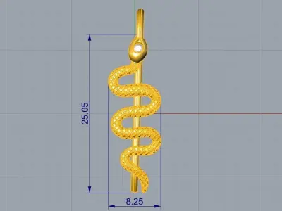 Snake design earrings or pendants 3D print model