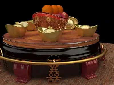 Chinese gold Ingot   3D model